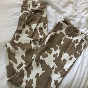 Cow print jeans